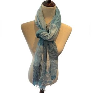 American Eagle Blue Checked Tassel Scarf